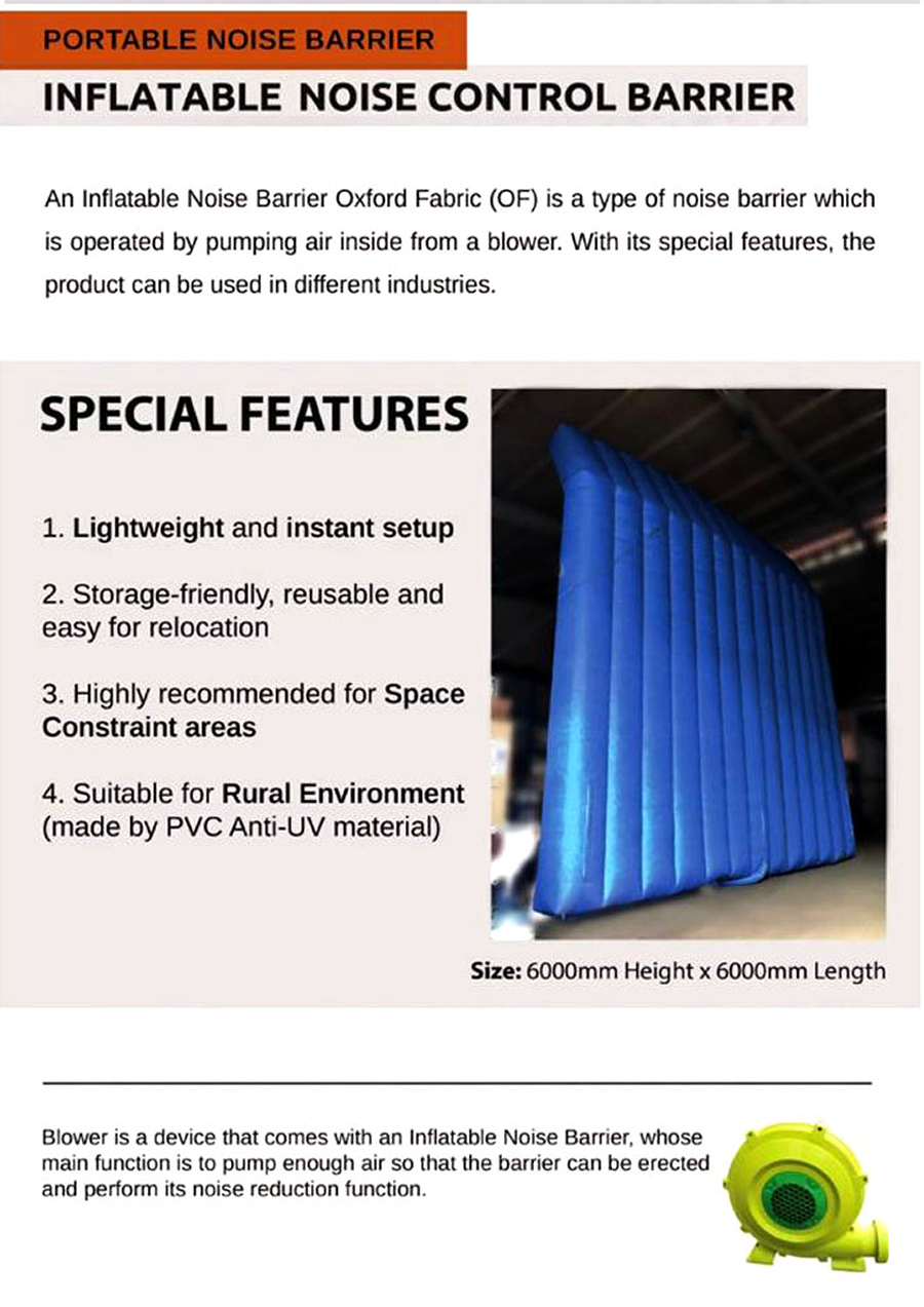 建築地盤大型隔音屏障工程-Inflatable-Noise-Barrier-訂造隔音屏風-建築隔音帆布充氣墊-工程地盤吸音工程3