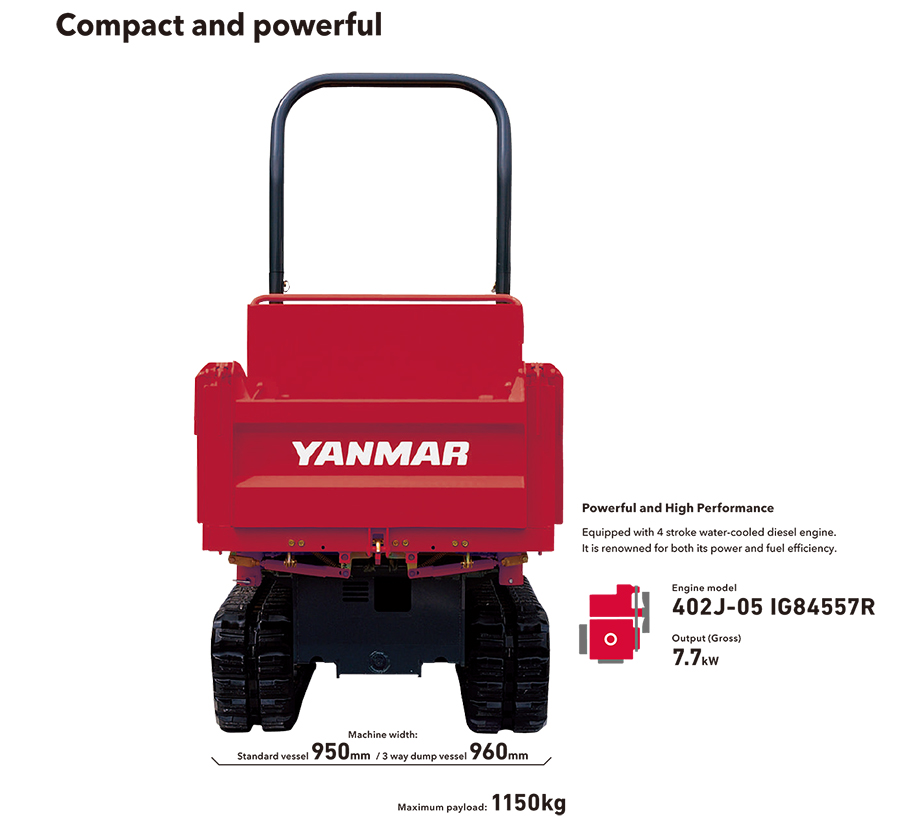 租售YANMAR三面卸貨農夫車C12R-C-工程效率加倍-履帶泥頭車-履帶式運泥車-工程運泥車-履帶裝載機-履帶裝載車-CRAWLER-CARRIER-Dump-Truck4