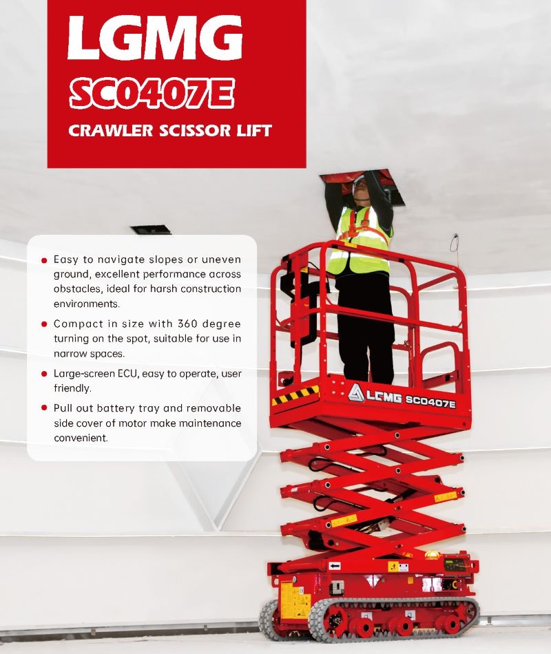 租賃及買賣LGMG電動叉式小型升降台-Electric-Scissor-Lift-狹小空間用迷你升降台-商場室內升降車-履帶剪式高空作業台-LGMG SC0407E spec sheet-en-ce(升高至6.5米,有延伸工作台)_頁面_1