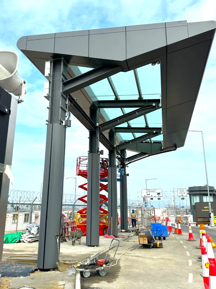 馬路天橋大廈鋼結構工程-設計生產和安裝-SC-steel-construction-works-鋼骨工程-巴士站(鋼結構)