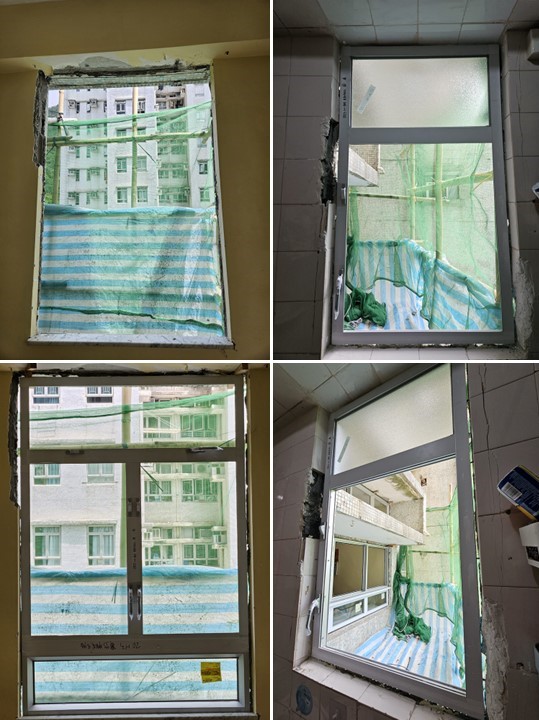 黃大仙翠竹花園住宅鋁窗工程實例-小型工程公司-換窗搭棚價錢D2