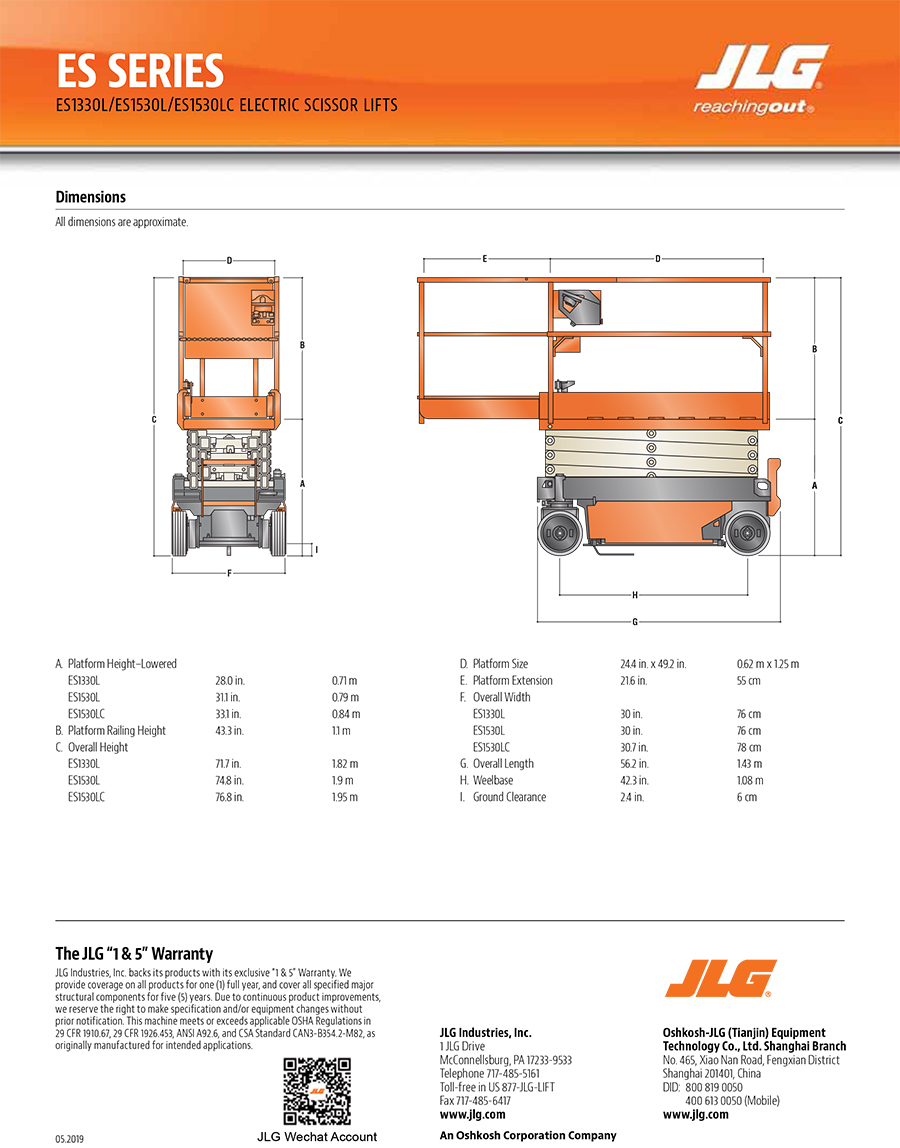JLG-ES1530L較剪式迷你升降台​產品Catalog2