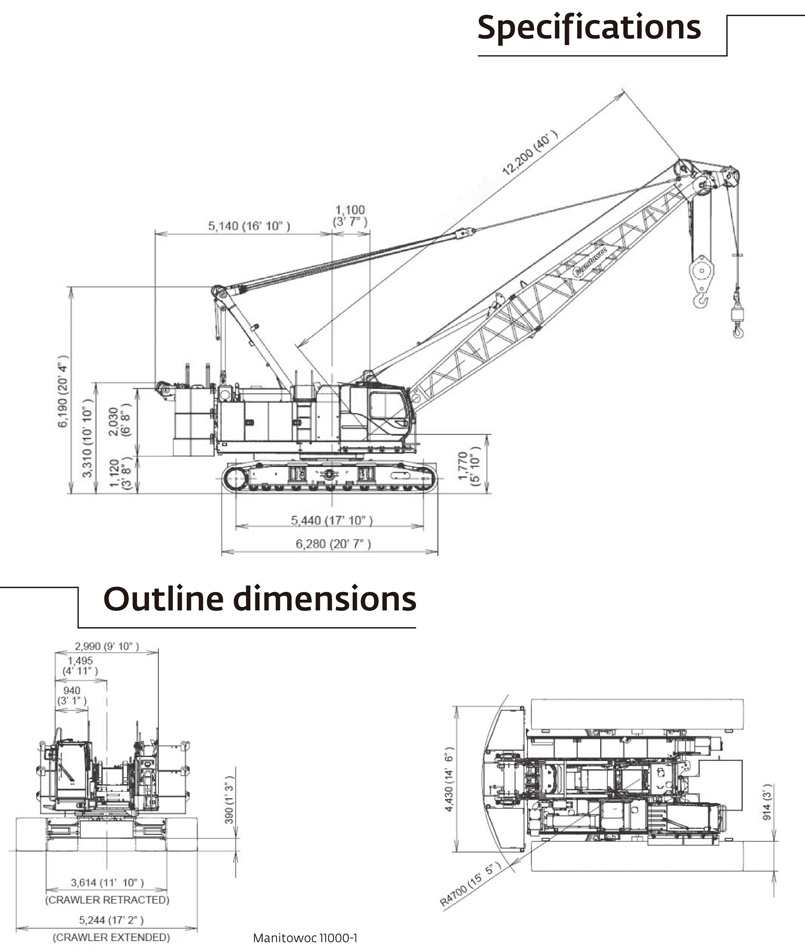 MANITOWOC-110噸鏈板吊機11000-1租售-Cranes-Leasing-HK-履帶起重機-建築地盤流動式起重機-起重機租賃-吊機租賃-履帶吊車日租月租長租短租1