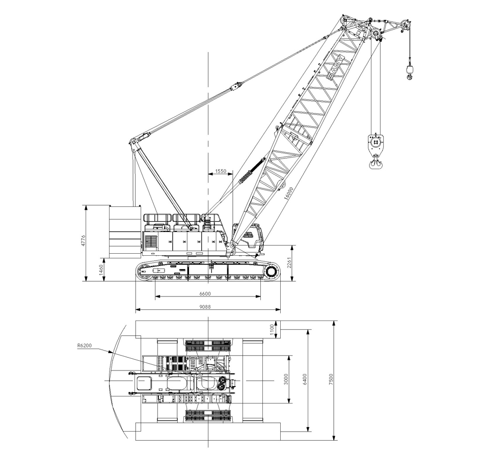 SANY三一250噸大型吊機租售-SCC2500A-豬籠臂履帶吊機短租長租價錢-重型吊機租用-履帶式固定吊臂起重機出租-4